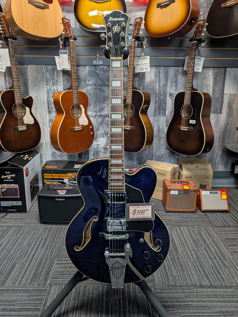 USED Ibanez Artcore AFS75T Transparent Blue