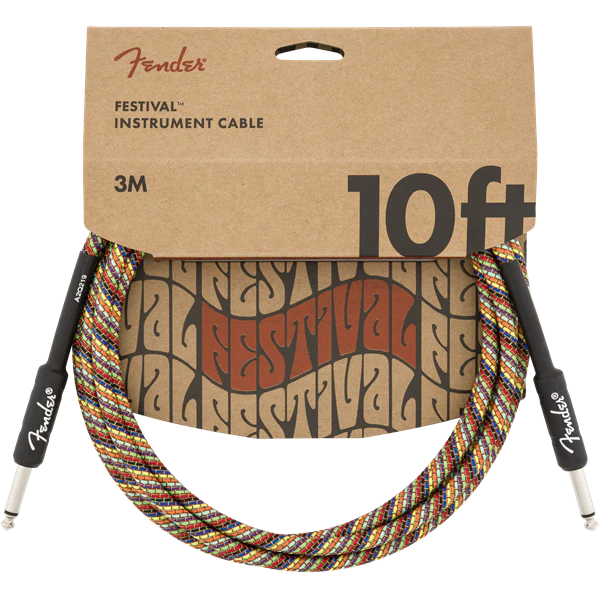 Fender Festival Instrument Cable, Rainbow - 10ft
