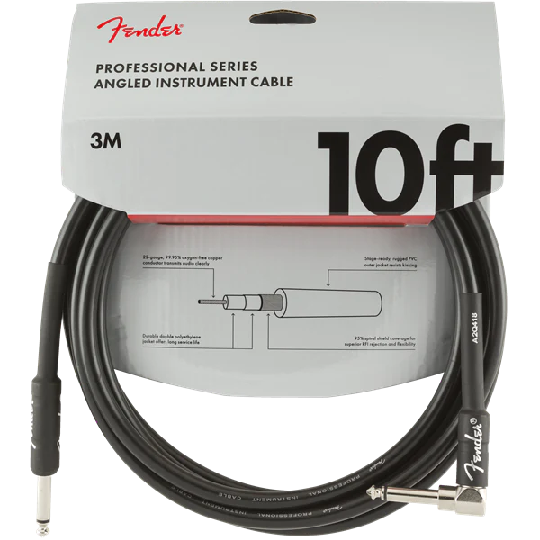 Fender Professional Series Instrument Cable - Black - 10ft