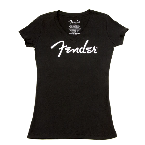 Fender Ladies Distressed Logo T-Shirt Black