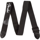 Fender Poly Strap with White Fender Logo - Black
