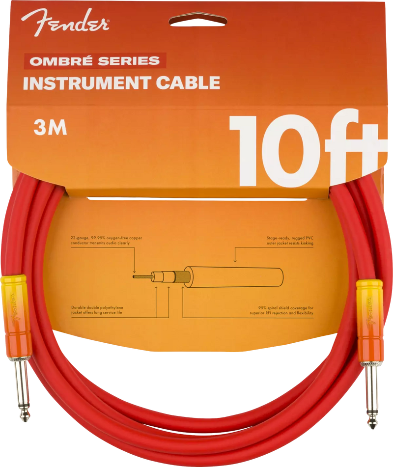 Fender 10' Ombre Instrument Cable - Tequila Sunrise