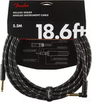 Fender Deluxe Series Instrument Cable, Tweed - Black Tweed - 18.6ft