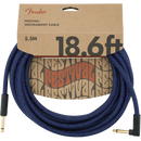 Fender Angled Festival Instrument Cable, Blue - 18.6ft