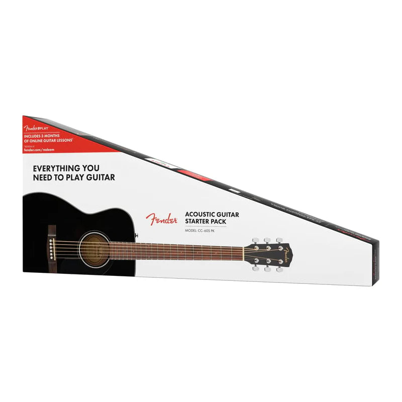 Fender CC-60S Concert Acoustic Guitar Starter Pack - Black