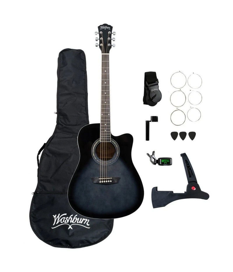 Washburn WA90CETBBPACK Acoustic-Electric Dreadnought Guitar Pack