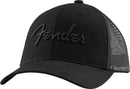 Fender 6 Panel Mesh Back Pick Pocket Hat - Black