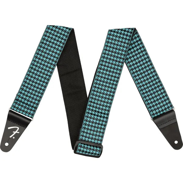 Fender Houndstooth Jacquard Guitar Strap - Black/Teal