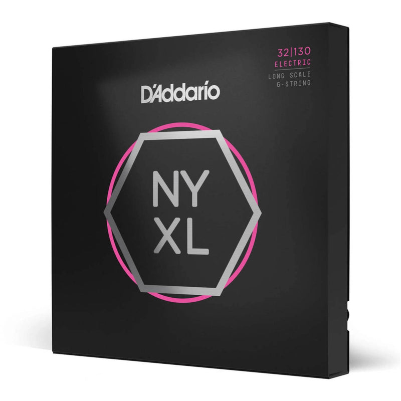 D'Addario NYXL Long Scale, Regular Light 6-String Bass Set, 32-130