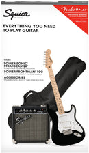 Fender Squier Sonic Stratocaster Pack w/Frontman 10G and Gig Bag - Black