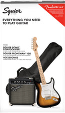 Fender Squier Sonic Stratocaster Pack w/Frontman 10G and Gig Bag - 2-Colour Sunburst