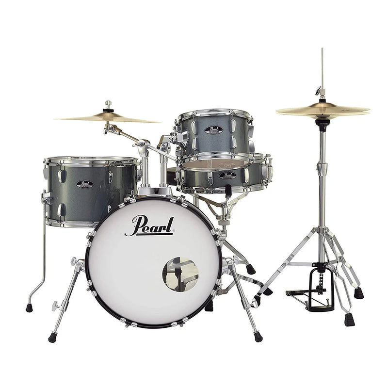 Pearl RS584CC706 ROADSHOW 4-Piece Kit w/ Hardware & Cymbals, Charcoal Metallic