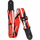 Profile PGS-NY-EVH-RBW Terylene Poly Guitar Strap - Red Black White Stripe Printed