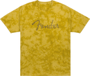 Fender Fender Spaghetti Logo Tie-Dye T-Shirt, Mustard - Large