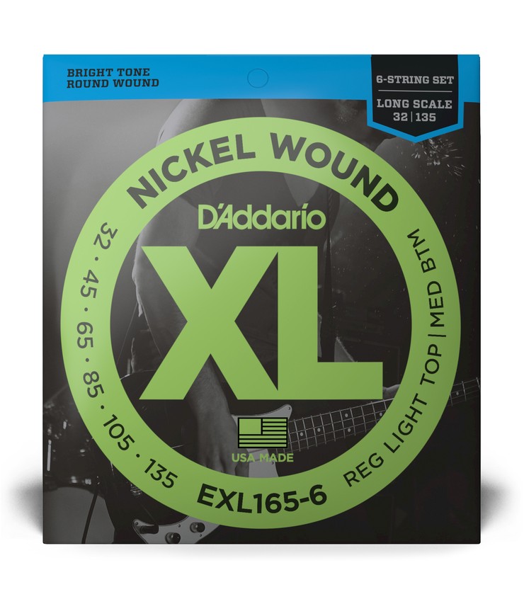 D'Addario XL Electric Bass Strings 32-135 6 String Set