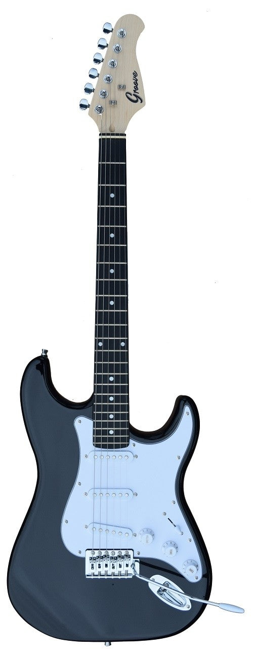 GROOVE STRAT-SHAPED ELECTRIC GUITAR - BLACK