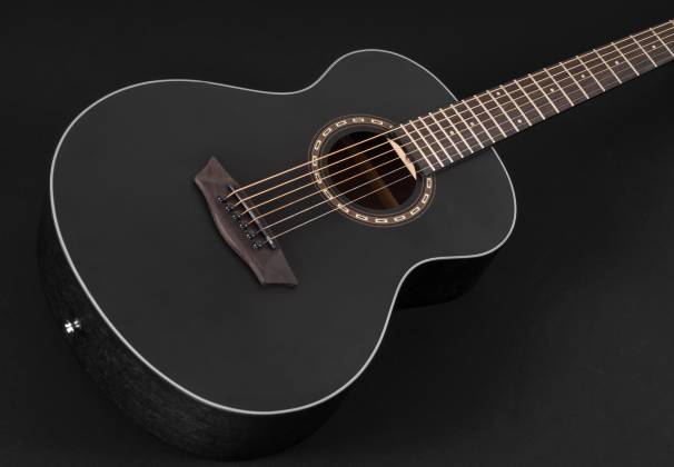 Washburn AGM5BMK-A Apprentice Series Mini Jumbo Acoustic w/Gigbag-Black Matte