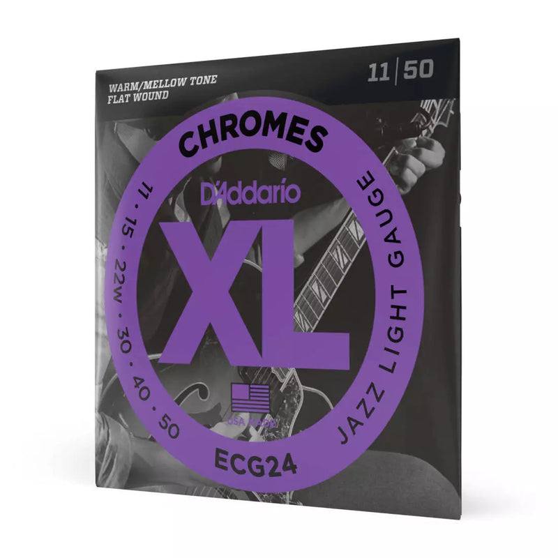 D'Addario ECG24 - Chromes Flat Wound JAZZ LIGHT 11-50