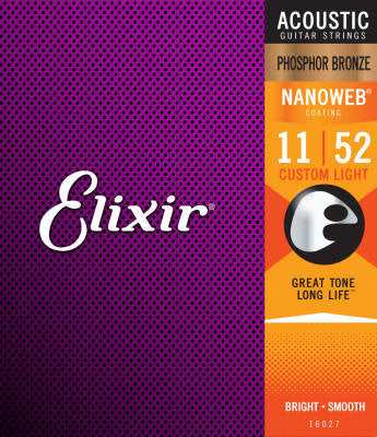 Elixir Nanoweb Acoustic Guitar Strings 11-52