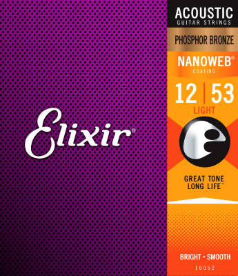 Elixir Nanoweb Acoustic Guitar Strings 12-53