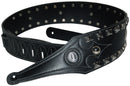 Viper Black Leather Soldier Guitar Strap